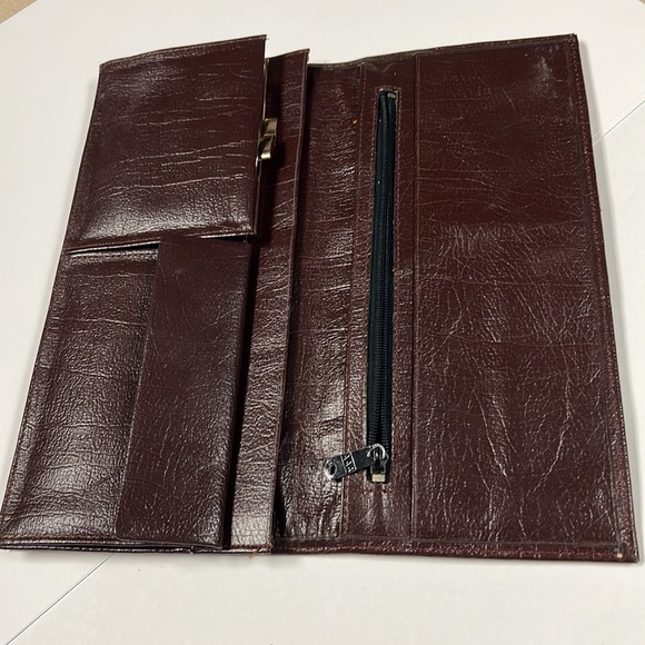 Vintage Beaded and Leather Long Clutch Bag Wallet - Picture 8 of 15